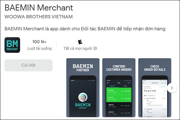 app quán Baemin Merchant