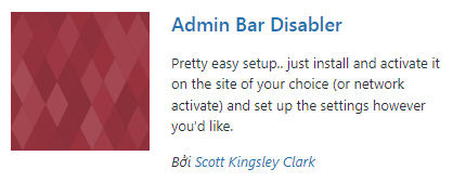 Admin Bar Disabler