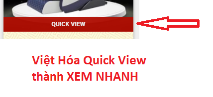 Việt Hóa chữ Quick View trong Flatsome WooCommerce
