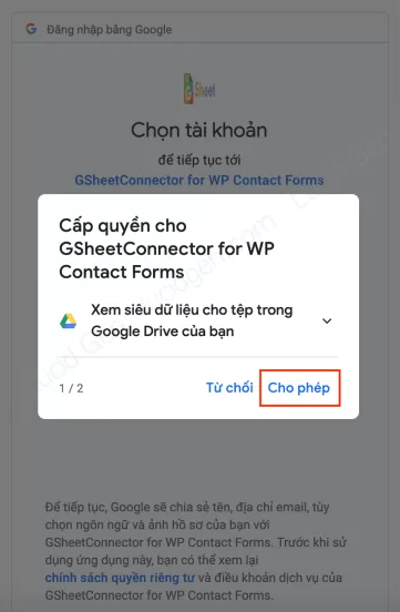 kết nối google sheet với contact form 7