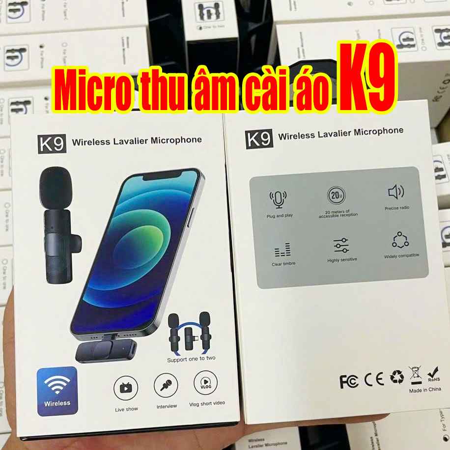 Micro thu âm cài áo K9 – Giải pháp ghi âm chuyên nghiệp, nhỏ gọn 1 Micro thu âm cài áo K9