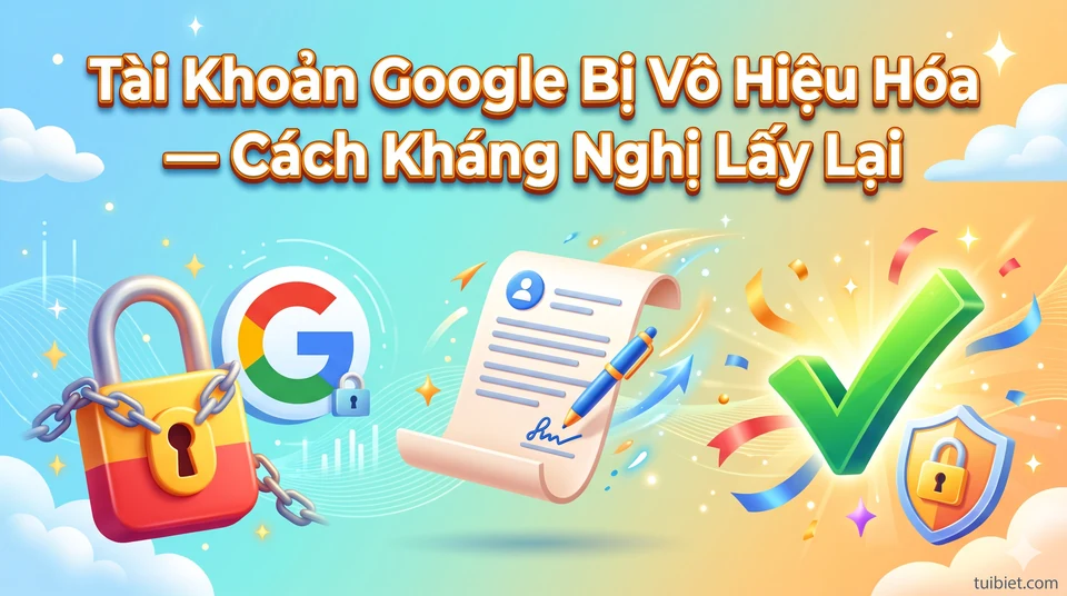 Tài Khoản Google Bị Vô Hiệu Hóa: Cách Kháng Nghị Lấy Lại (Kèm Kinh Nghiệm Thật)
