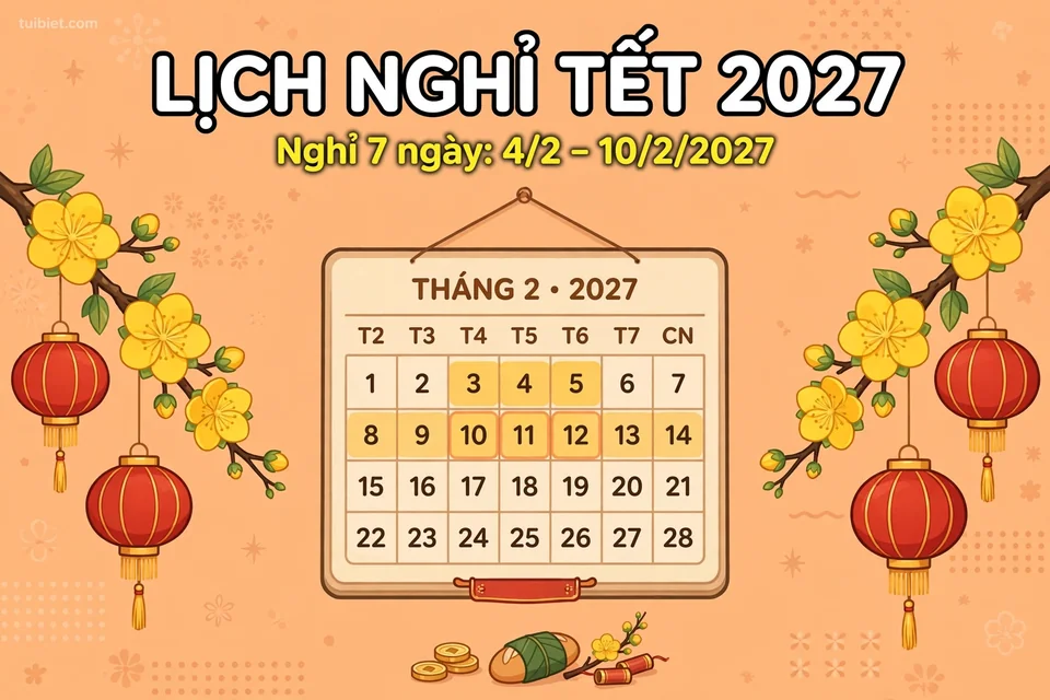 Lịch Nghỉ Tết Nguyên Đán 2027: Được Nghỉ Mấy Ngày, Từ Ngày Nào?